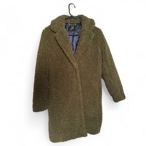 Warm Olive J Crew Teddy Pea Coat